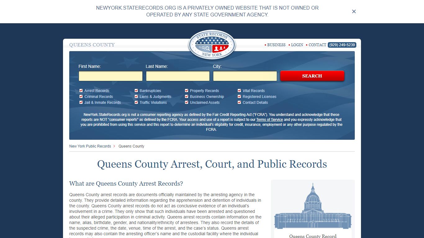 Queens County Arrest, Court, and Public Records